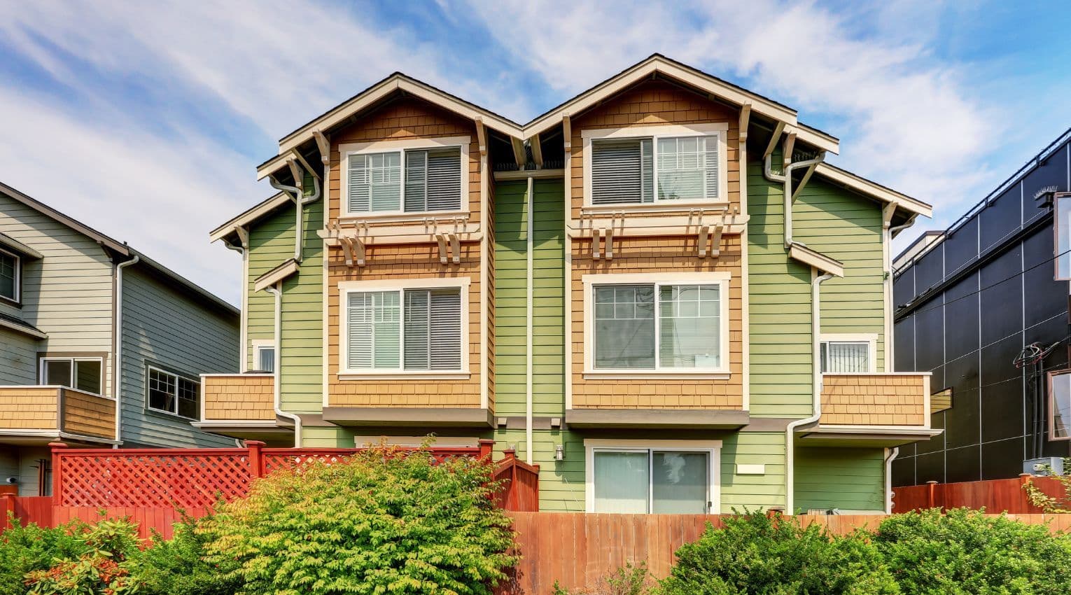 duplex painted bright green