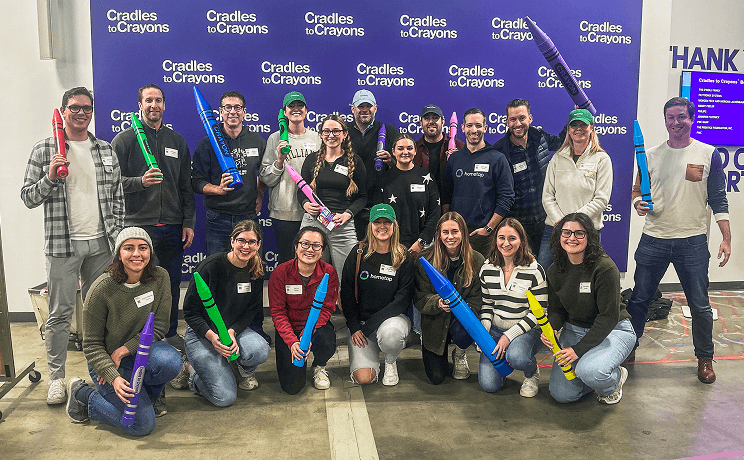 Hometap employees volunteering in their local communities