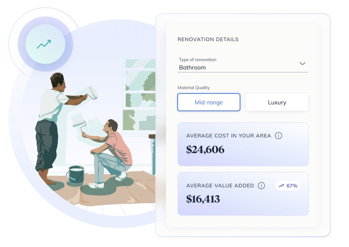 The Home Equity Dashboard can estimate the cost and return of different types of home renovations in your area.